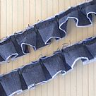 Frayed Edge Pleated Trim - Denim